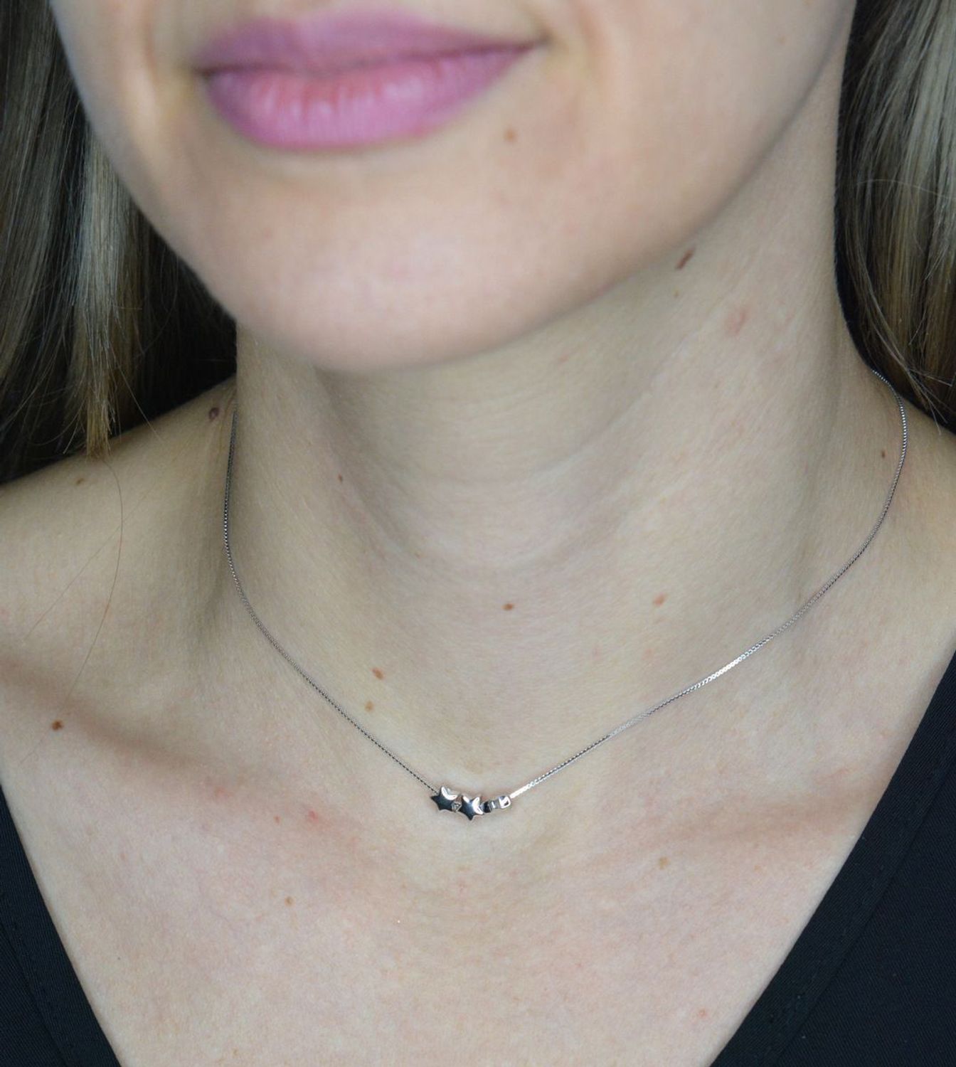 Naszyjnik damski srebrny 925 z gwiazdkami Armonica Nomination 241305 007.png